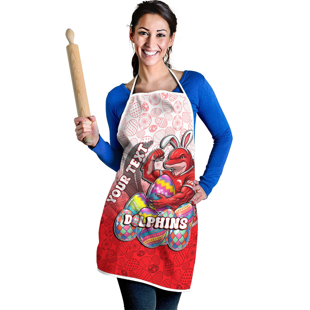 Personalized Dolphins Apron Easter Mascot - Colorful Eggs Cartoon Style