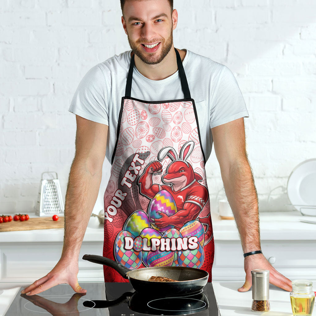 Personalized Dolphins Apron Easter Mascot - Colorful Eggs Cartoon Style