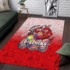 Personalized Dolphins Area Rug Easter Mascot - Colorful Eggs Cartoon Style