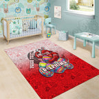 Personalized Dolphins Area Rug Easter Mascot - Colorful Eggs Cartoon Style