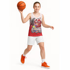 Personalized Dolphins Basketball Jersey Easter Mascot - Colorful Eggs Cartoon Style