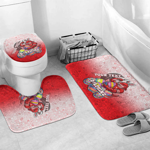 Personalized Dolphins Bathroom Set Easter Mascot - Colorful Eggs Cartoon Style