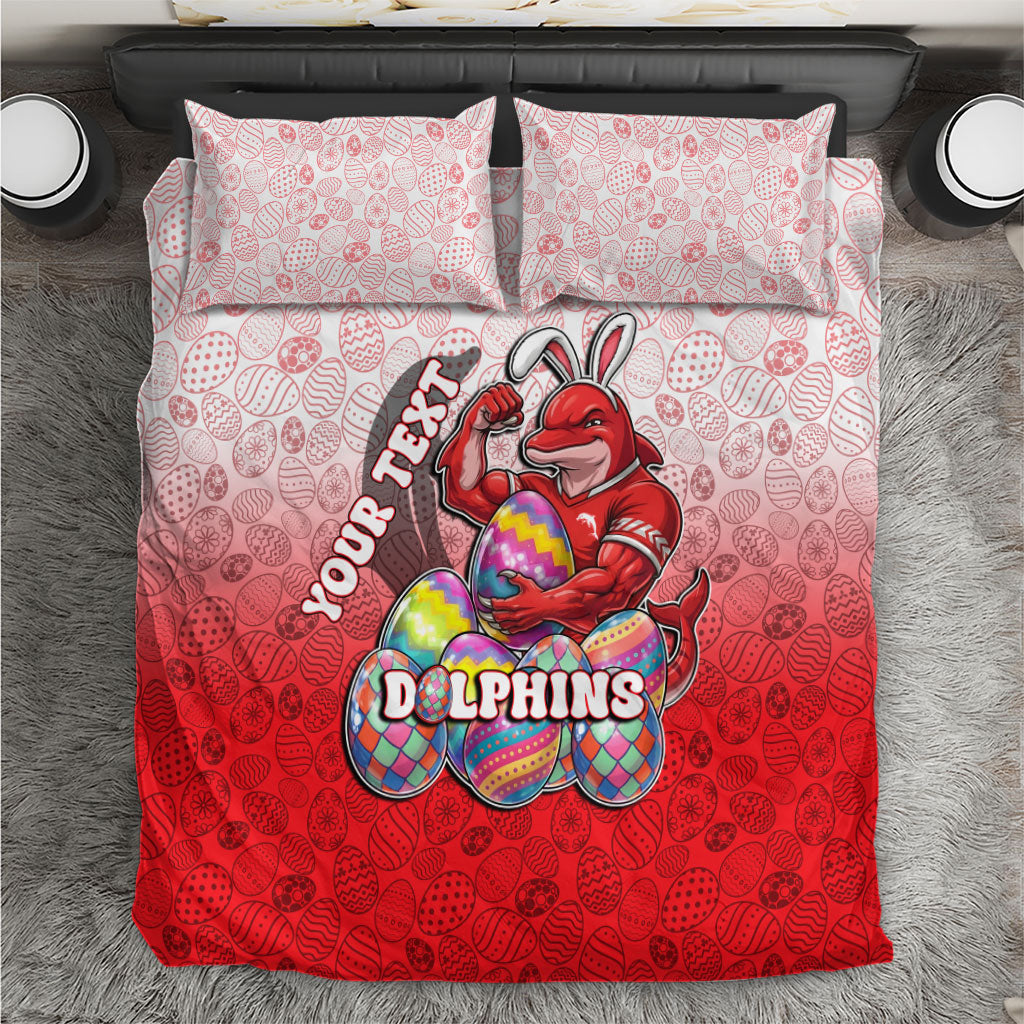 Personalized Dolphins Bedding Set Easter Mascot - Colorful Eggs Cartoon Style