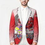 Personalized Dolphins Blazer Easter Mascot - Colorful Eggs Cartoon Style