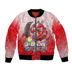 Personalized Dolphins Bomber Jacket Easter Mascot - Colorful Eggs Cartoon Style