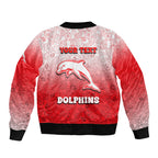 Personalized Dolphins Bomber Jacket Easter Mascot - Colorful Eggs Cartoon Style