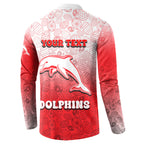 Personalized Dolphins Button Sweatshirt Easter Mascot - Colorful Eggs Cartoon Style