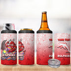 Personalized Dolphins 4 in 1 Can Cooler Tumbler Easter Mascot - Colorful Eggs Cartoon Style