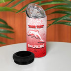 Personalized Dolphins 4 in 1 Can Cooler Tumbler Easter Mascot - Colorful Eggs Cartoon Style
