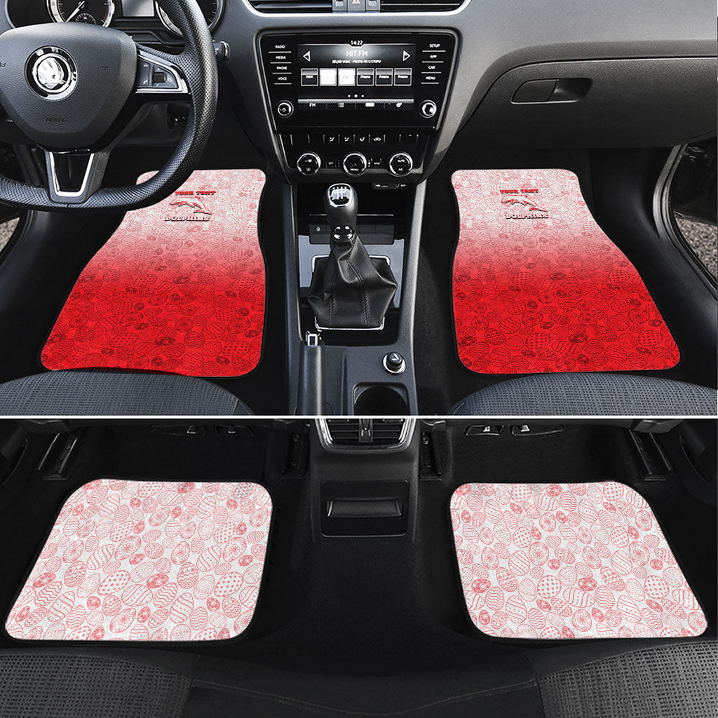 Personalized Dolphins Car Mats Easter Mascot - Colorful Eggs Cartoon Style