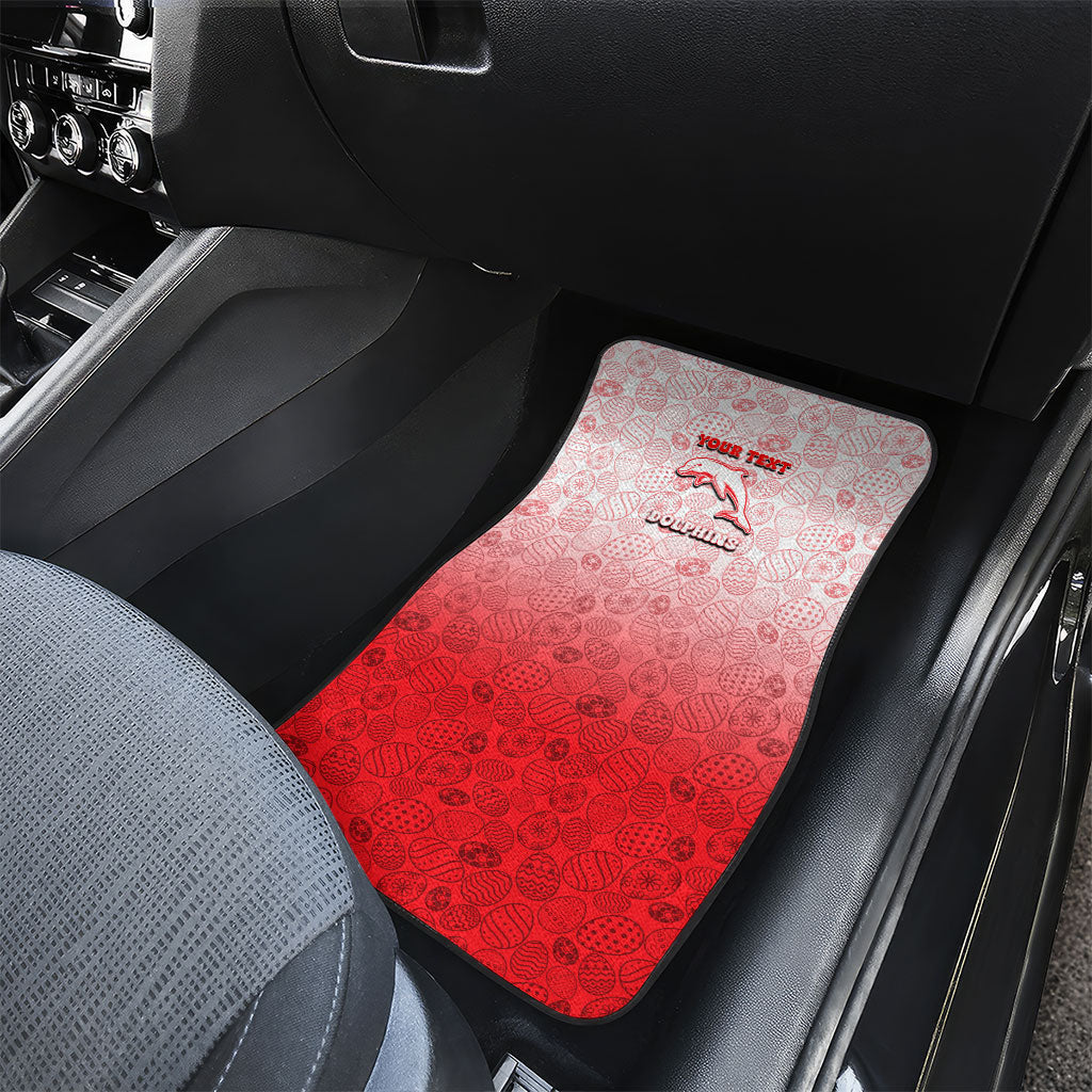 Personalized Dolphins Car Mats Easter Mascot - Colorful Eggs Cartoon Style