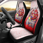 Personalized Dolphins Car Seat Cover Easter Mascot - Colorful Eggs Cartoon Style