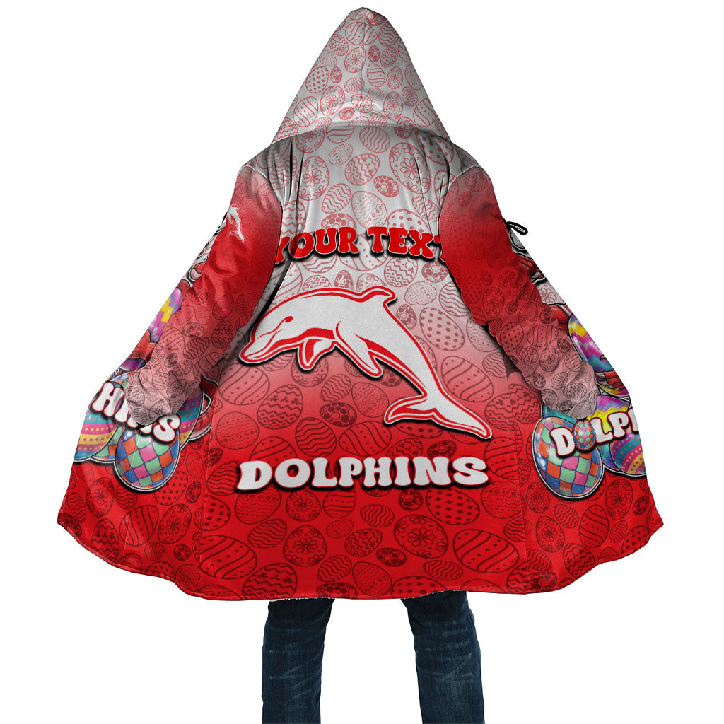 Personalized Dolphins Cloak Easter Mascot - Colorful Eggs Cartoon Style