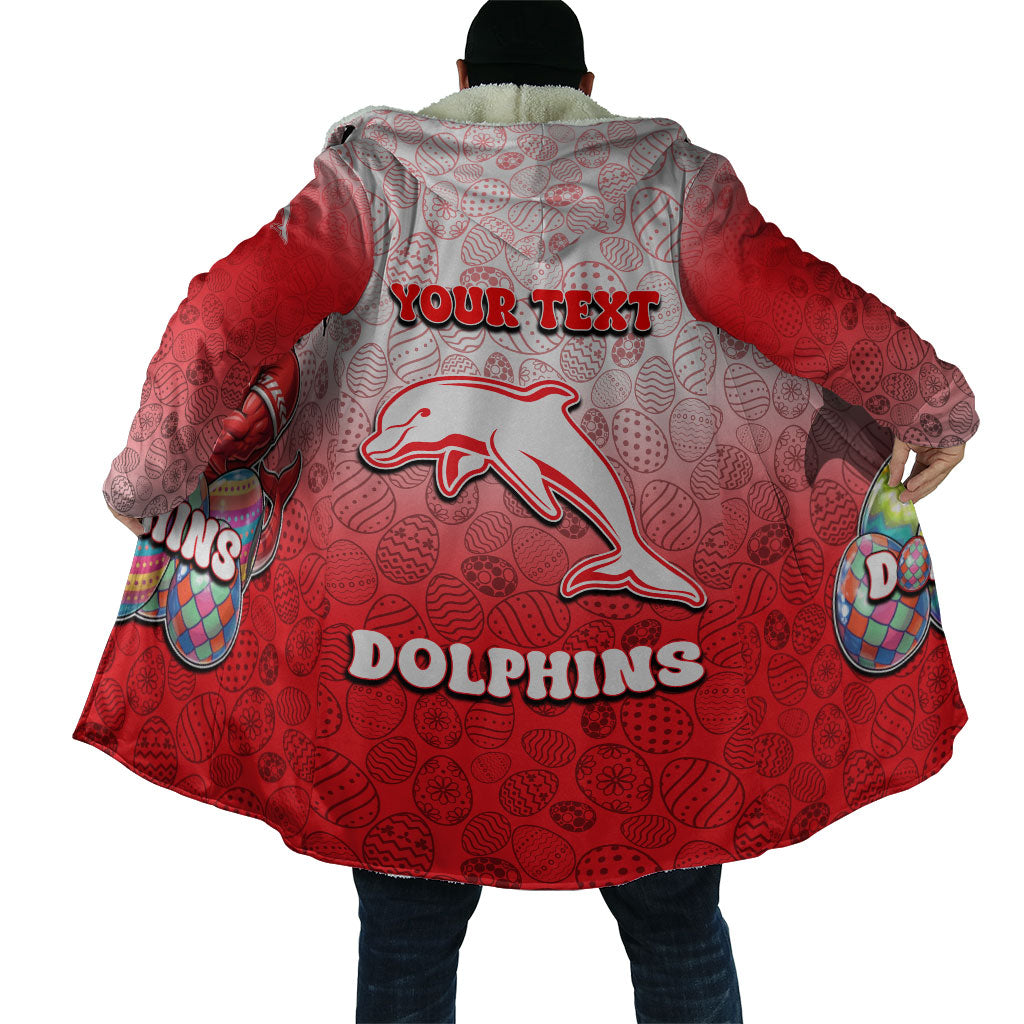 Personalized Dolphins Cloak Easter Mascot - Colorful Eggs Cartoon Style