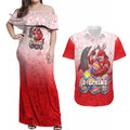 Personalized Dolphins Couples Matching Off Shoulder Maxi Dress and Hawaiian Shirt Easter Mascot - Colorful Eggs Cartoon Style