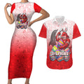 Personalized Dolphins Couples Matching Short Sleeve Bodycon Dress and Hawaiian Shirt Easter Mascot - Colorful Eggs Cartoon Style