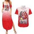 Personalized Dolphins Couples Matching Summer Maxi Dress and Hawaiian Shirt Easter Mascot - Colorful Eggs Cartoon Style