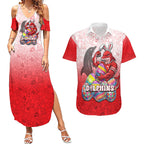 Personalized Dolphins Couples Matching Summer Maxi Dress and Hawaiian Shirt Easter Mascot - Colorful Eggs Cartoon Style