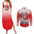Personalized Dolphins Couples Matching Summer Maxi Dress and Long Sleeve Button Shirt Easter Mascot - Colorful Eggs Cartoon Style