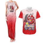 Personalized Dolphins Couples Matching Tank Maxi Dress and Hawaiian Shirt Easter Mascot - Colorful Eggs Cartoon Style