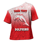 Personalized Dolphins Cross Shoulder Shirt Easter Mascot - Colorful Eggs Cartoon Style