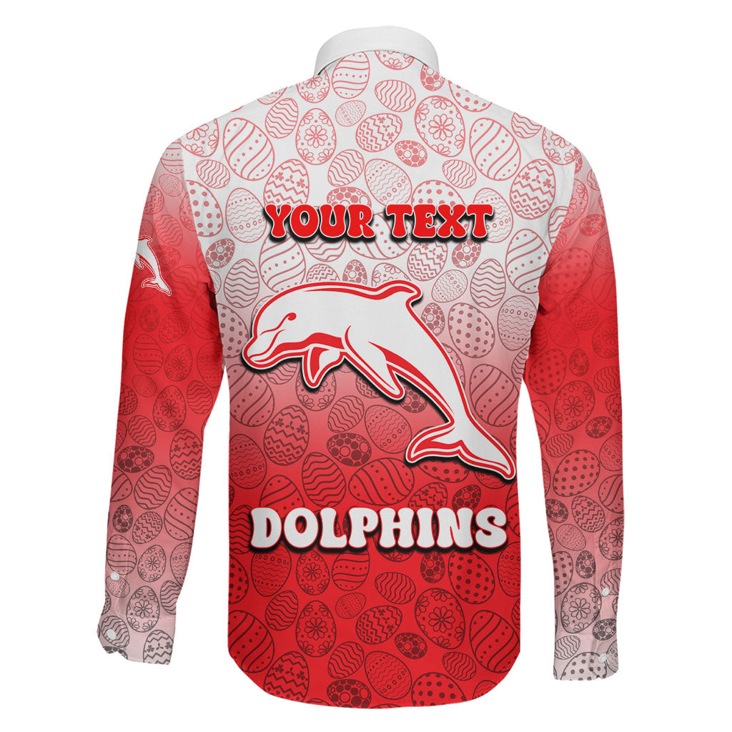 Personalized Dolphins Family Matching Mermaid Dress and Hawaiian Shirt Easter Mascot - Colorful Eggs Cartoon Style