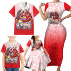 Personalized Dolphins Family Matching Short Sleeve Bodycon Dress and Hawaiian Shirt Easter Mascot - Colorful Eggs Cartoon Style