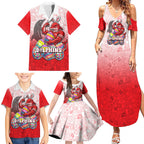 Personalized Dolphins Family Matching Summer Maxi Dress and Hawaiian Shirt Easter Mascot - Colorful Eggs Cartoon Style