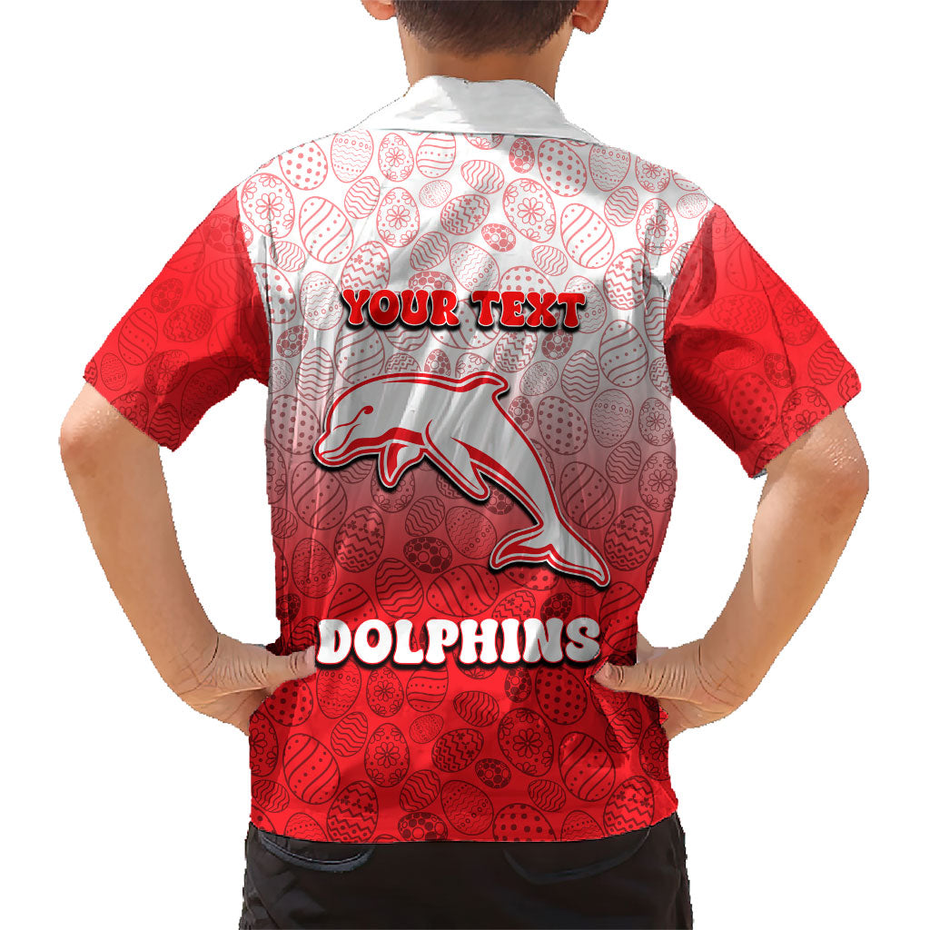 Personalized Dolphins Family Matching Summer Maxi Dress and Hawaiian Shirt Easter Mascot - Colorful Eggs Cartoon Style