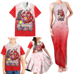 Personalized Dolphins Family Matching Tank Maxi Dress and Hawaiian Shirt Easter Mascot - Colorful Eggs Cartoon Style