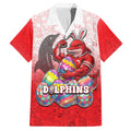 Personalized Dolphins Hawaiian Shirt Easter Mascot - Colorful Eggs Cartoon Style