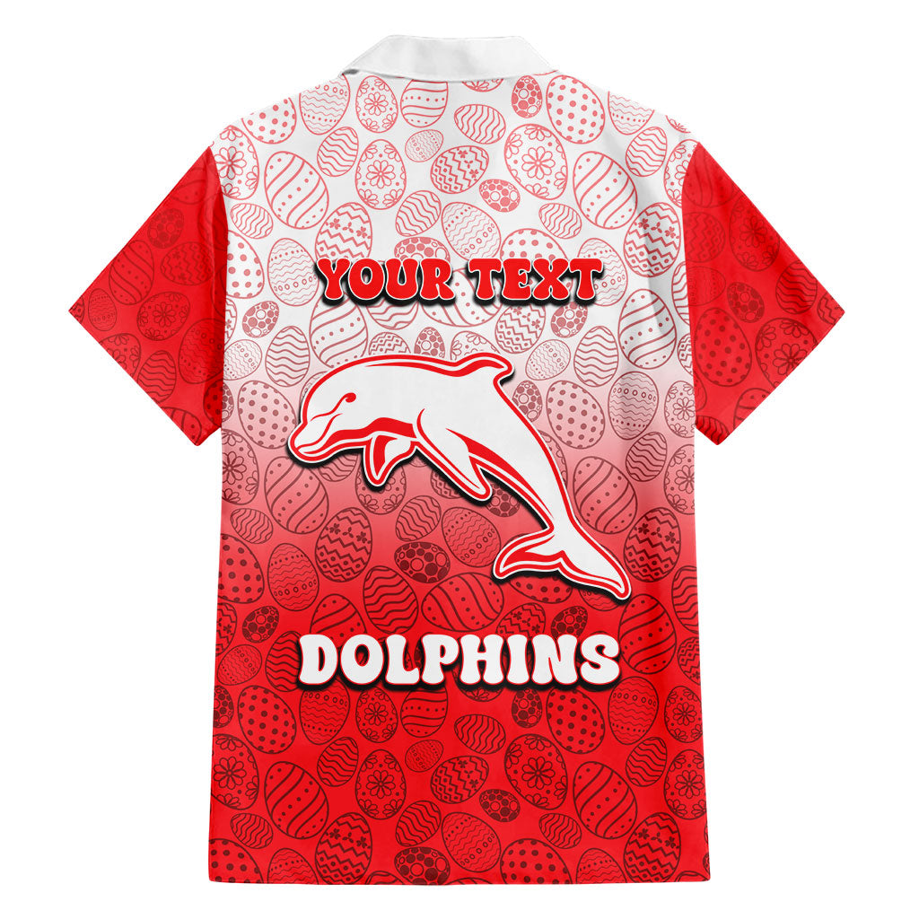 Personalized Dolphins Hawaiian Shirt Easter Mascot - Colorful Eggs Cartoon Style