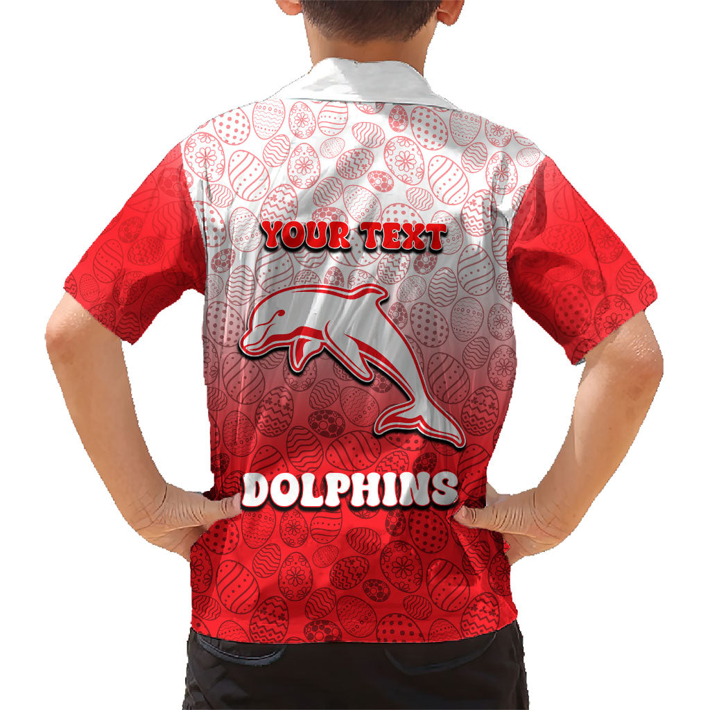 Personalized Dolphins Hawaiian Shirt Easter Mascot - Colorful Eggs Cartoon Style
