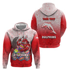 Personalized Dolphins Hoodie Easter Mascot - Colorful Eggs Cartoon Style