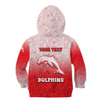 Personalized Dolphins Kid Hoodie Easter Mascot - Colorful Eggs Cartoon Style