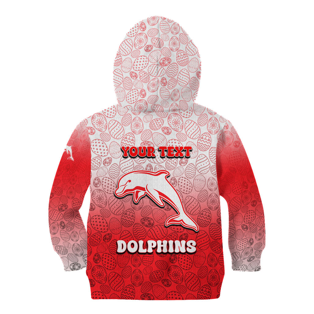 Personalized Dolphins Kid Hoodie Easter Mascot - Colorful Eggs Cartoon Style