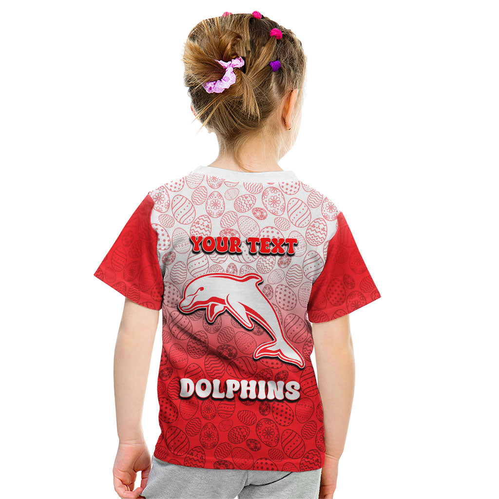 Personalized Dolphins Kid T Shirt Easter Mascot - Colorful Eggs Cartoon Style