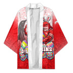 Personalized Dolphins Kimono Easter Mascot - Colorful Eggs Cartoon Style