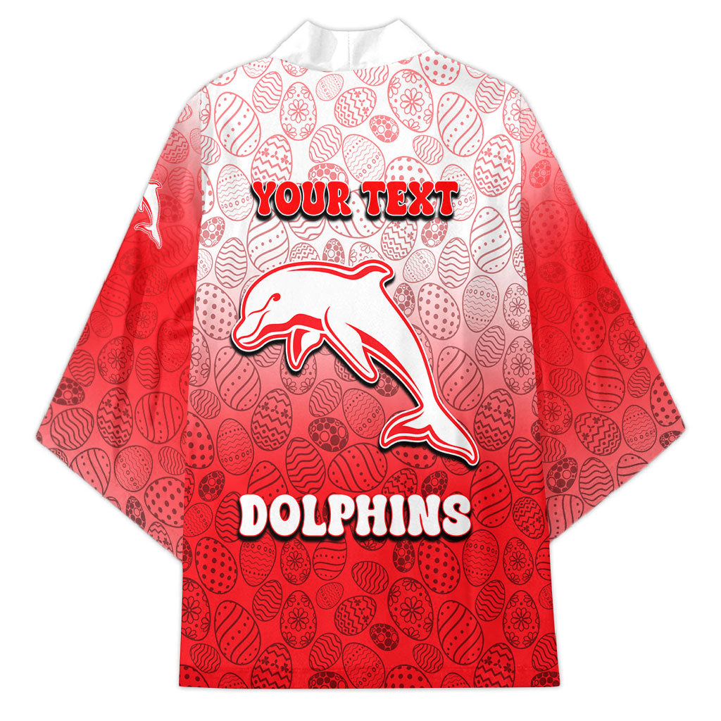 Personalized Dolphins Kimono Easter Mascot - Colorful Eggs Cartoon Style