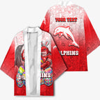 Personalized Dolphins Kimono Easter Mascot - Colorful Eggs Cartoon Style