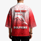 Personalized Dolphins Kimono Easter Mascot - Colorful Eggs Cartoon Style