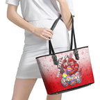 Personalized Dolphins Leather Tote Bag Easter Mascot - Colorful Eggs Cartoon Style