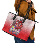 Personalized Dolphins Leather Tote Bag Easter Mascot - Colorful Eggs Cartoon Style