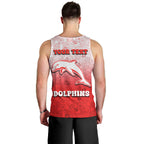 Personalized Dolphins Men Tank Top Easter Mascot - Colorful Eggs Cartoon Style