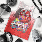 Personalized Dolphins Men Tank Top Easter Mascot - Colorful Eggs Cartoon Style