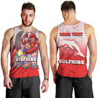Personalized Dolphins Men Tank Top Easter Mascot - Colorful Eggs Cartoon Style