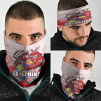 Personalized Dolphins Neck Gaiter Easter Mascot - Colorful Eggs Cartoon Style