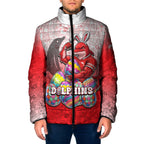 Personalized Dolphins Padded Jacket Easter Mascot - Colorful Eggs Cartoon Style