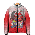 Personalized Dolphins Padded Jacket Easter Mascot - Colorful Eggs Cartoon Style