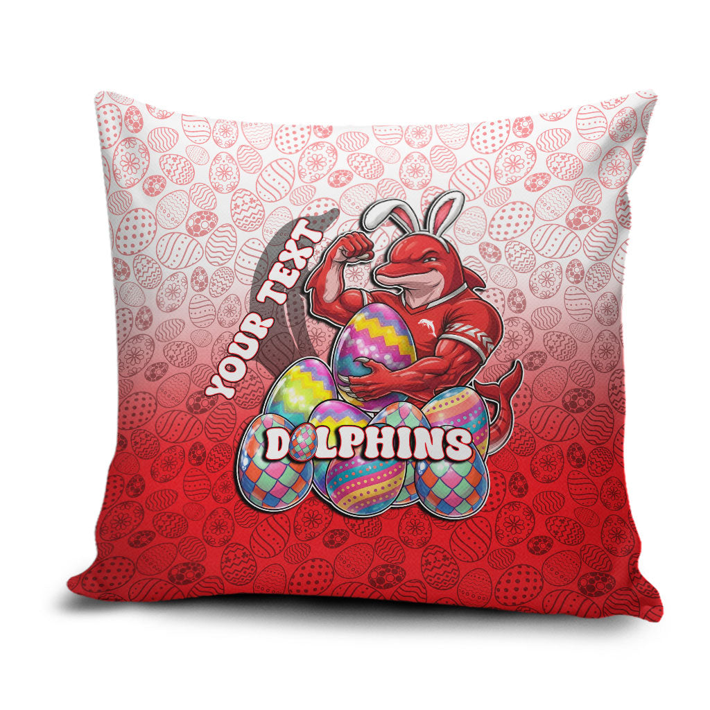 Personalized Dolphins Pillow Cover Easter Mascot - Colorful Eggs Cartoon Style